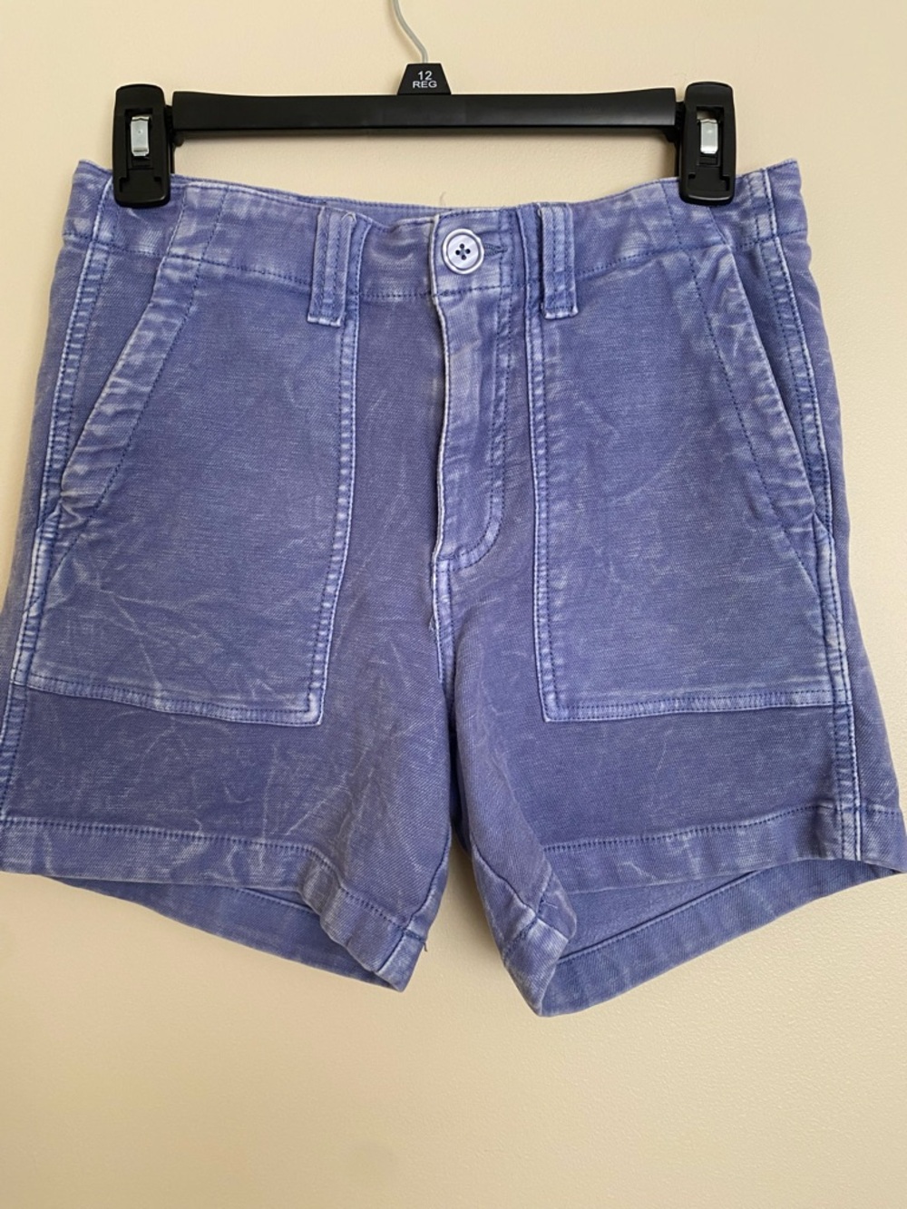 Kut from the Kloth Washed Blue High-Waist Utility Shorts